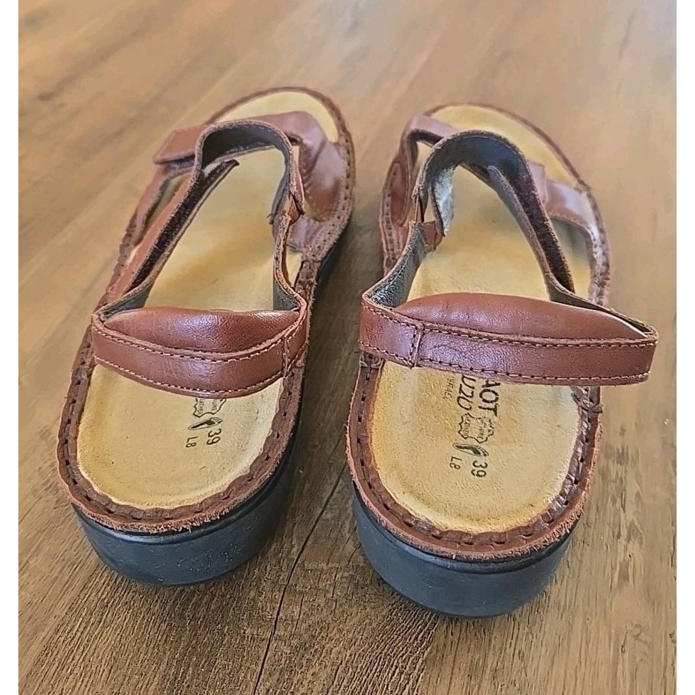 Naot Enid Sandals Open Toe Ankle Strap Brown Leather Womens EUR 39/US 8- 8.5 - Picture 2 of 15